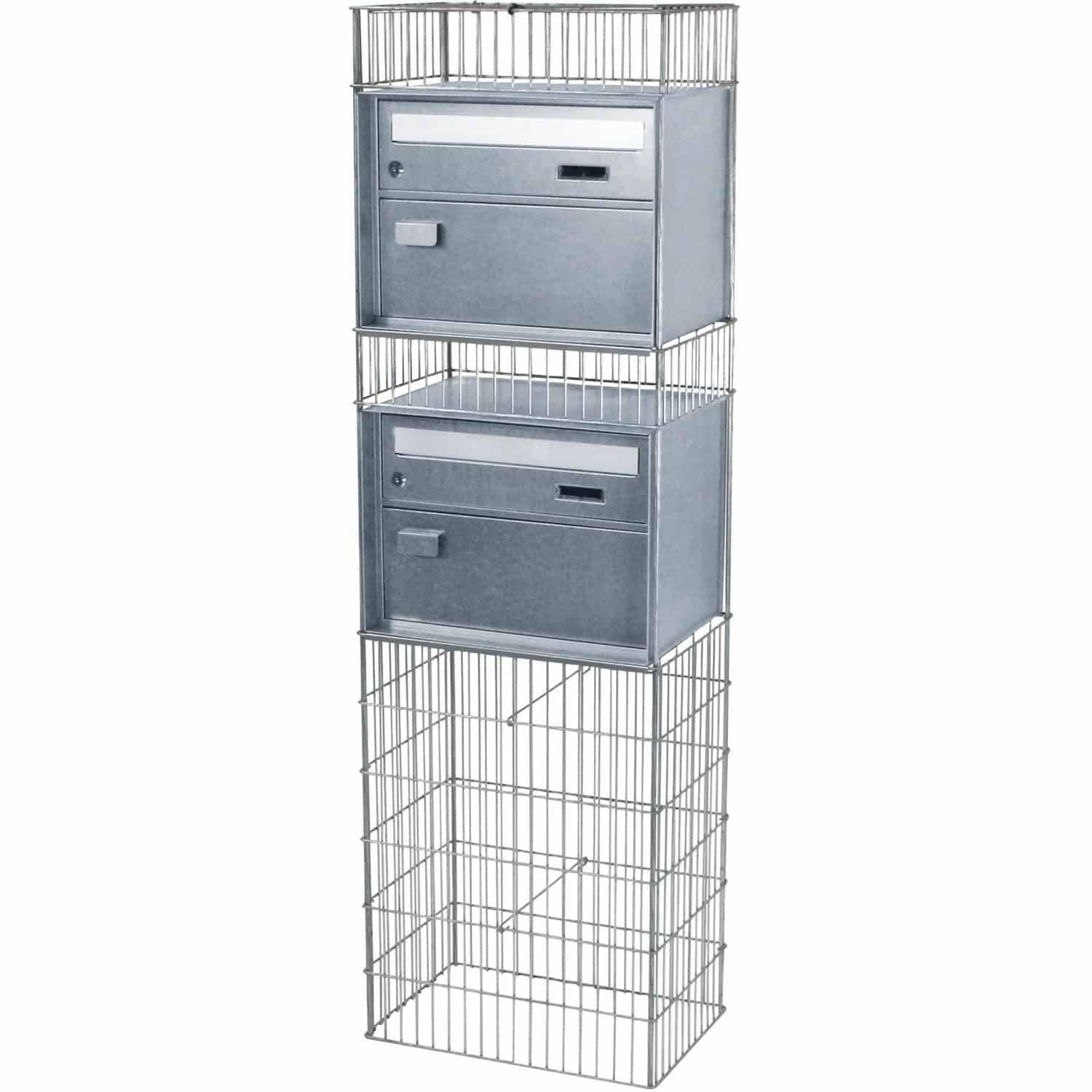 Bellissa Gabionen Briefkasten splügen 2 Verzinkt 44x31x145 cm