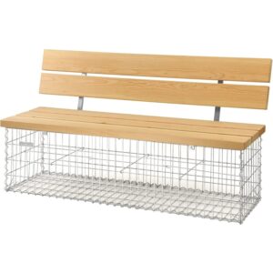 Bellissa Gabionenbank calma m. Lehne Verzinkt 150x40x44/83 cm