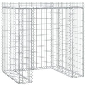 DELUKE 1er Gabionen Mülltonnenbox ESOL Mit Dach 120x110x91cm Mülltonnenverkleidung Für 1 Tonne Gabionenwan