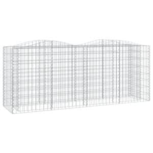 DELUKE Gabionen Hochbeet BOGI Aus Eisen 200x50x100cm Hochbogen Steinkorb Gabionengitter Ziergabione Steingabione