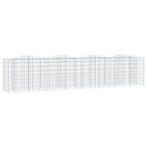 DELUKE Gabionen Hochbeet BOGI Aus Eisen 400x50x100cm Hochbogen Steinkorb Gabionengitter Ziergabione Steingabione
