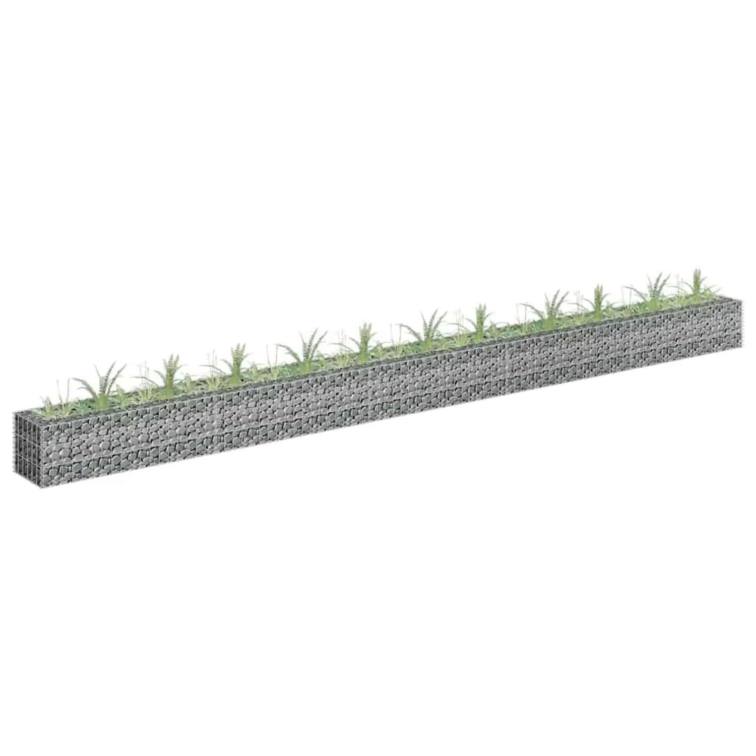 DELUKE Gabionen Hochbeet ROON Aus Stahl 450x30x30cm Steinkorb Gabionengitter Ziergabione Steingabione