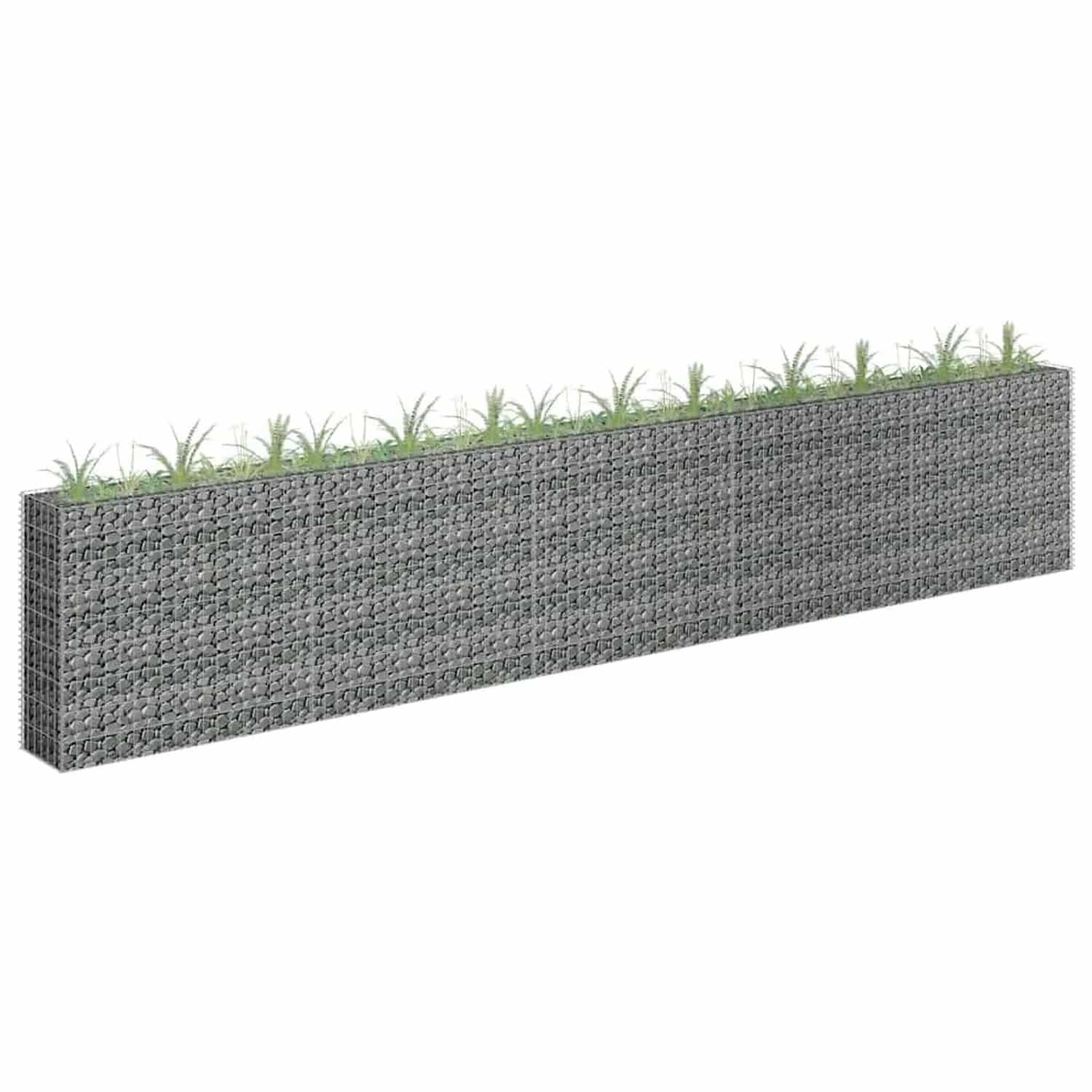 DELUKE Gabionen Hochbeet ROON Aus Stahl 450x30x90cm Steinkorb Gabionengitter Ziergabione Steingabione