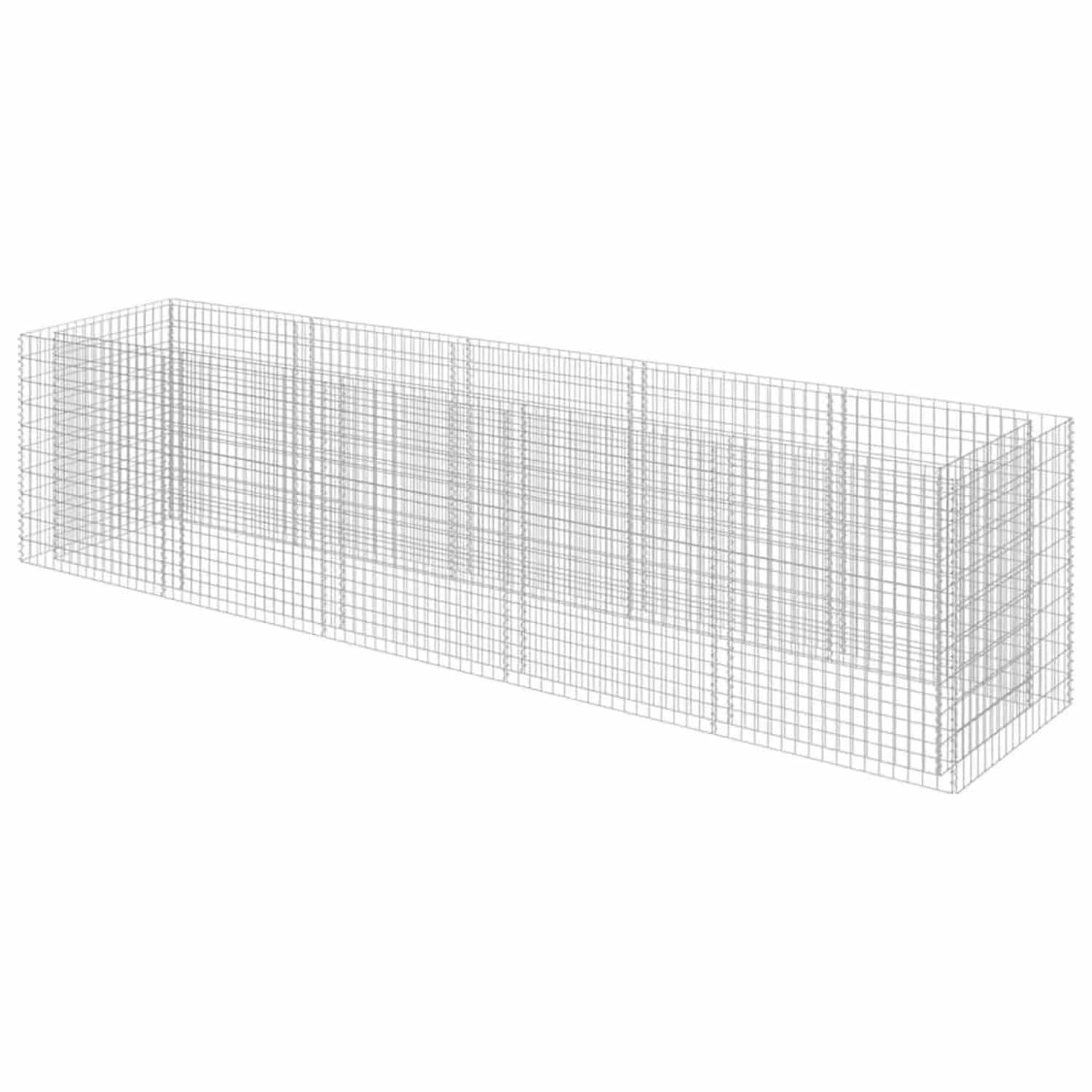 DELUKE Gabionen Hochbeet ROON Aus Stahl 450x90x100cm Steinkorb Gabionengitter Ziergabione Steingabione