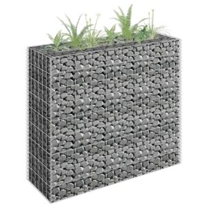 DELUKE Gabionen Hochbeet ROON Aus Stahl 90x30x90cm Steinkorb Gabionengitter Ziergabione Steingabione