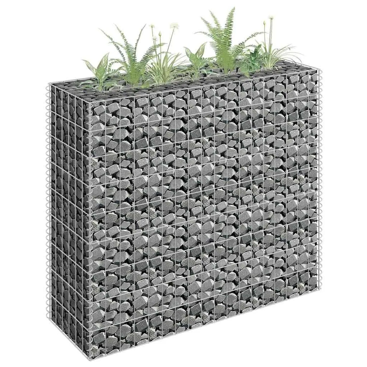 DELUKE Gabionen Hochbeet ROON Aus Stahl 90x30x90cm Steinkorb Gabionengitter Ziergabione Steingabione