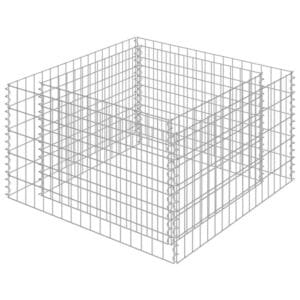 DELUKE Gabionen Hochbeet ROON Aus Stahl 90x90x50cm Steinkorb Gabionengitter Ziergabione Steingabione