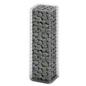 DELUKE Gabionensäule Steinsäule MISA Aus Stahl Für Außenbereich 100x30x30cm Steinkorb Gabionengitter Ziergabione Steingabione