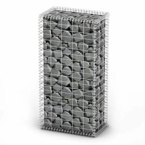 DELUKE Gabionensäule Steinsäule MISA Aus Stahl Für Außenbereich 100x50x30cm Steinkorb Gabionengitter Ziergabione Steingabione