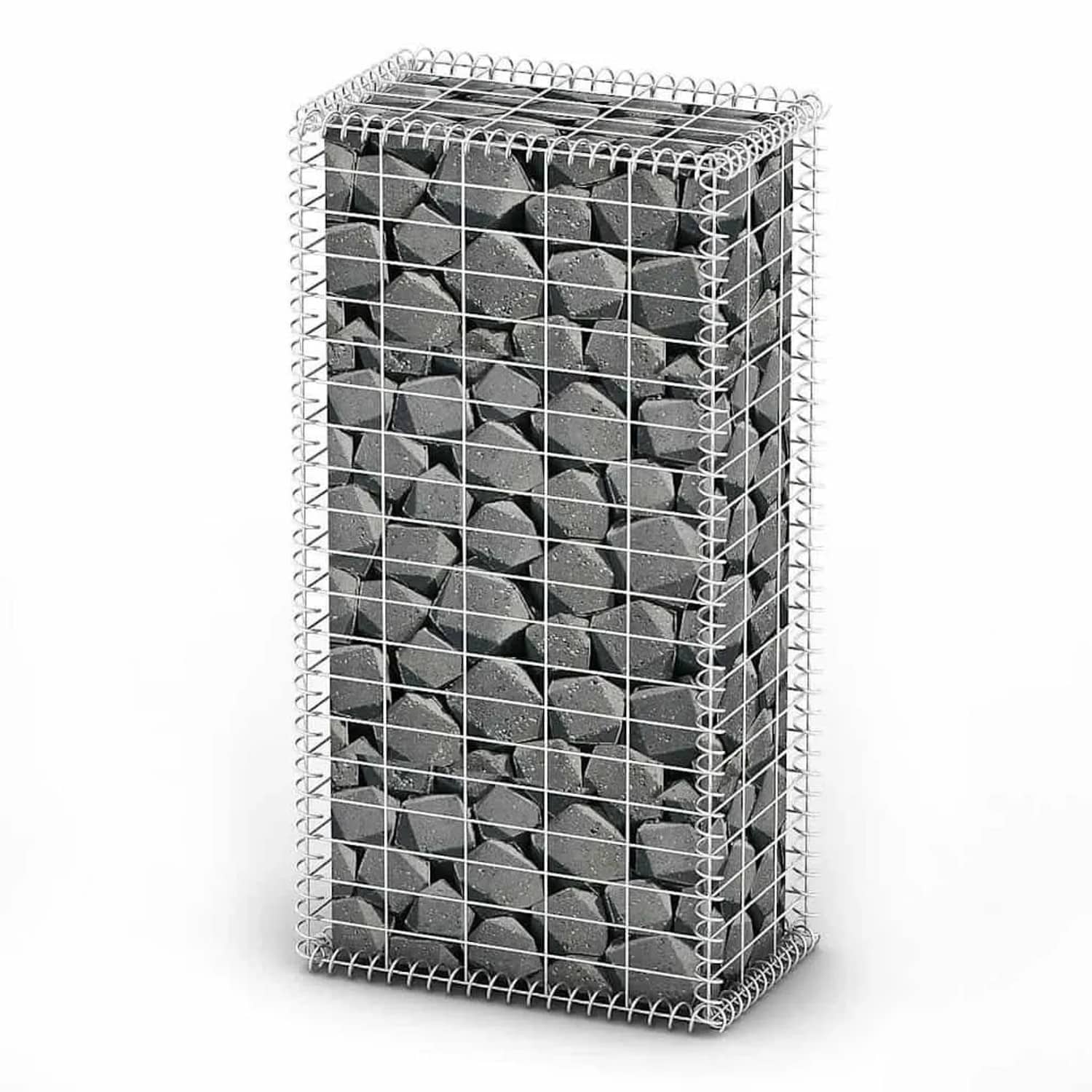 DELUKE Gabionensäule Steinsäule MISA Aus Stahl Für Außenbereich 100x50x30cm Steinkorb Gabionengitter Ziergabione Steingabione