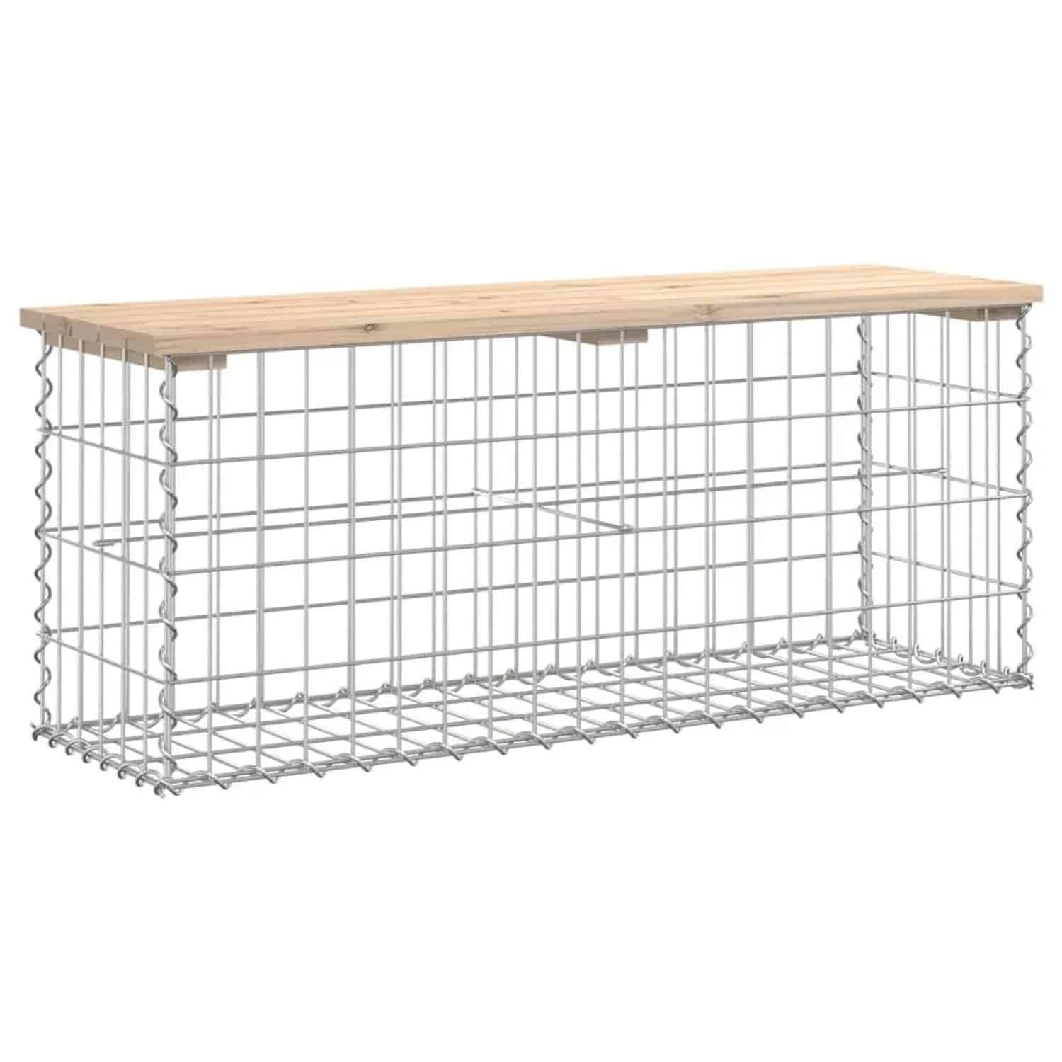 DELUKE Gartenbank Gabionen BIKS Aus Stahl 103x31