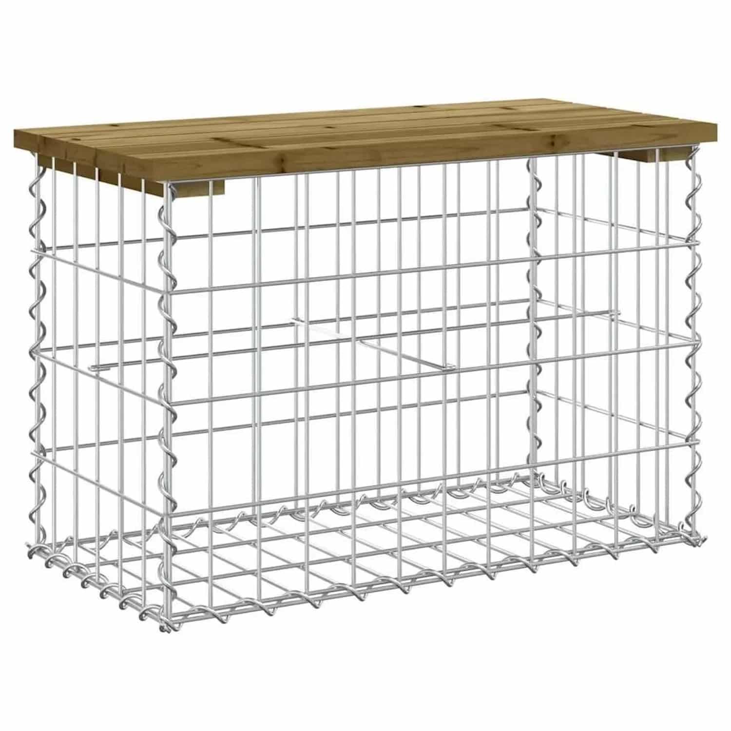 DELUKE Gartenbank Gabionen BIKS Aus Stahl 63x31