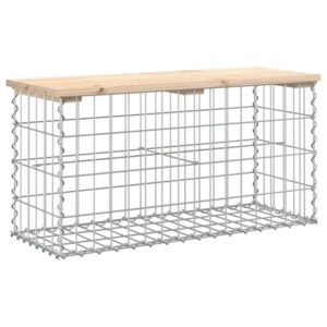 DELUKE Gartenbank Gabionen BIKS Aus Stahl 83x31