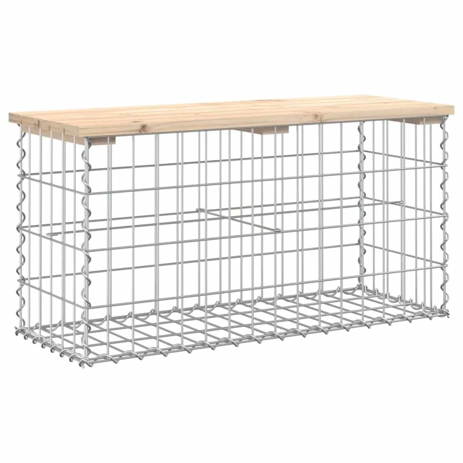 DELUKE Gartenbank Gabionen BIKS Aus Stahl 83x31