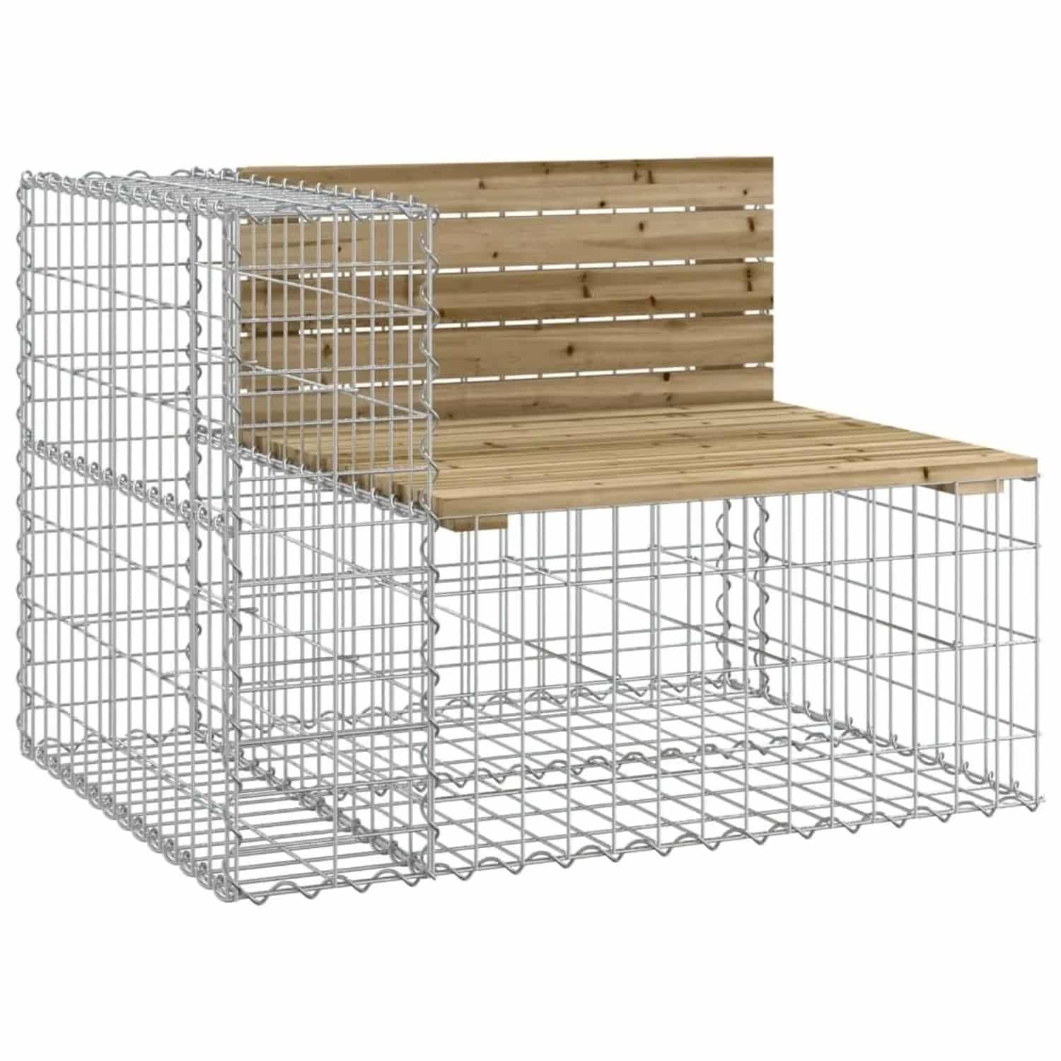 DELUKE Gartenbank Gabionen INO Aus Stahl 92x71x65