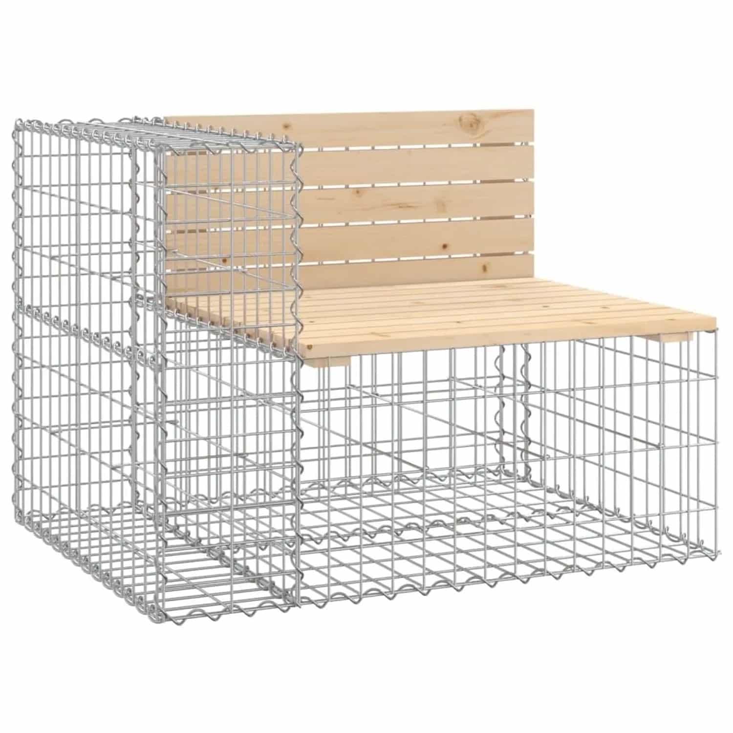 DELUKE Gartenbank Gabionen INO Aus Stahl 92x71x65