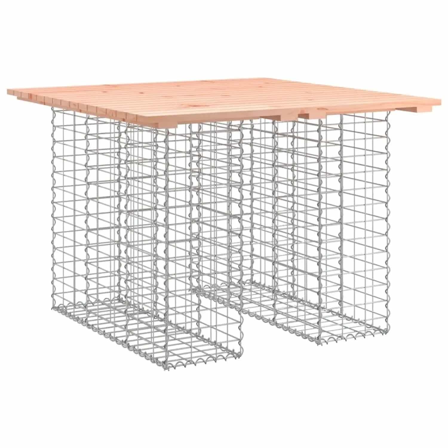 DELUKE Gartenbank Gabionen TELLE Aus Stahl 100x102x72cm Massivholz Douglasie 25cm Gabionenbreite Gabionenbank Gabionengitter Ziergabione