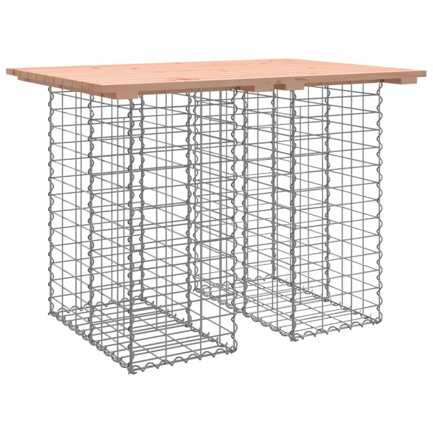 DELUKE Gartenbank Gabionen TELLE Aus Stahl 100x70x72cm Massivholz Douglasie 30cm Gabionenbreite Gabionenbank Gabionengitter Ziergabione
