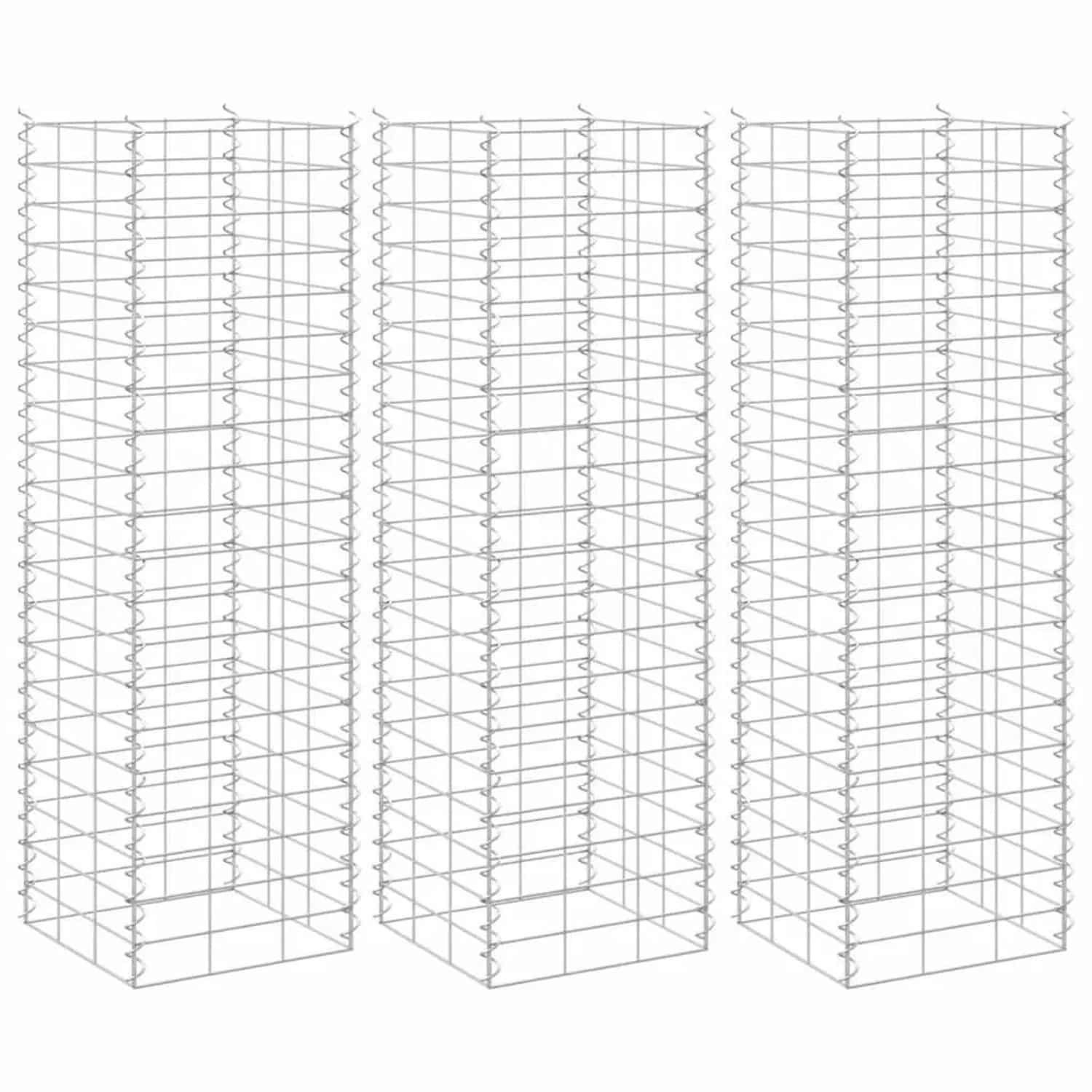 Furnicato Gabionen Hochbeete 3 Stk 30x30x100 Cm Eisen