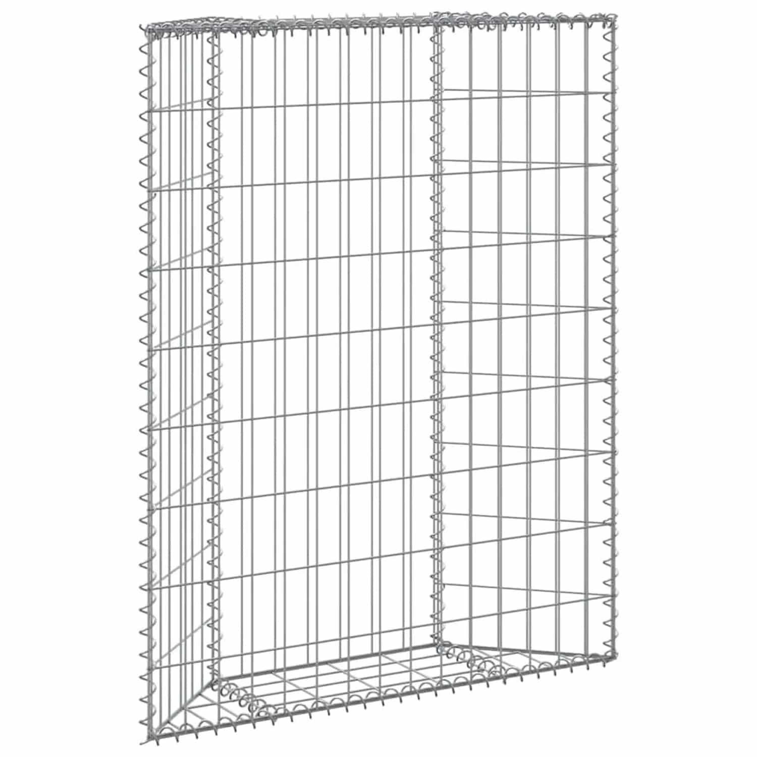 Furnicato Gabionen-hochbeet Trapezform Verzinkter Stahl 80x20x100 Cm