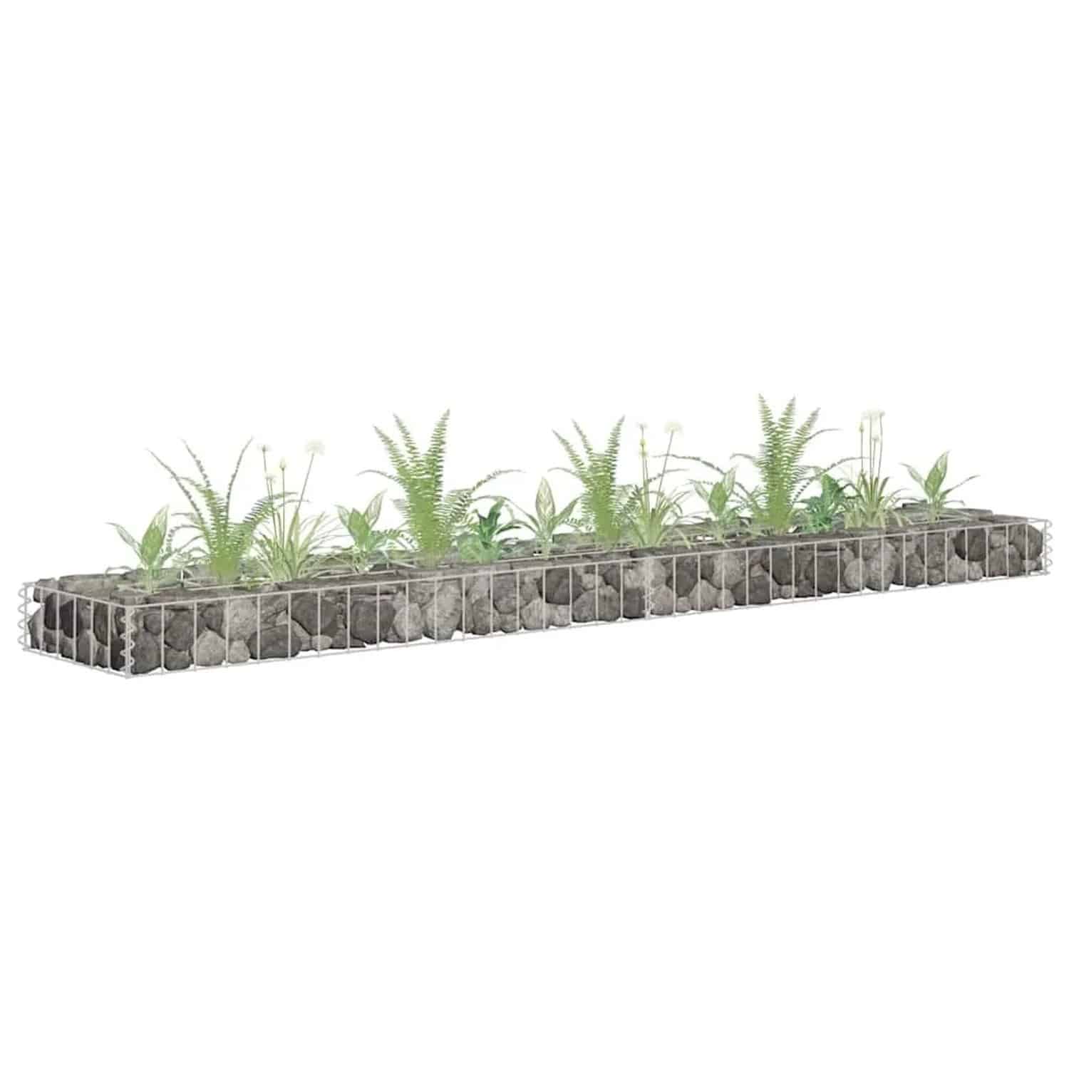 Furnicato Gabionen-hochbeet Verzinkter Stahl 180x30x10 Cm