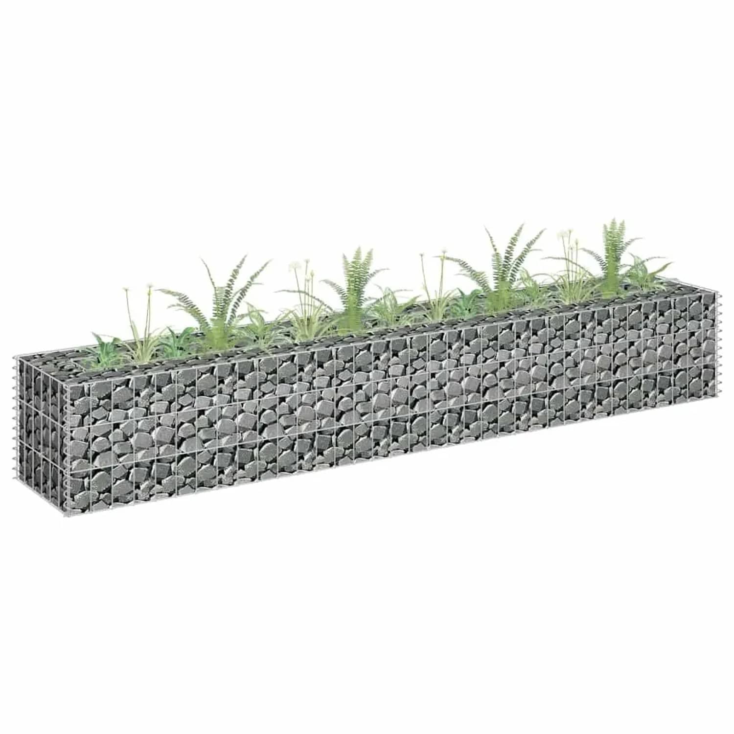 Furnicato Gabionen-hochbeet Verzinkter Stahl 180×30×30 Cm
