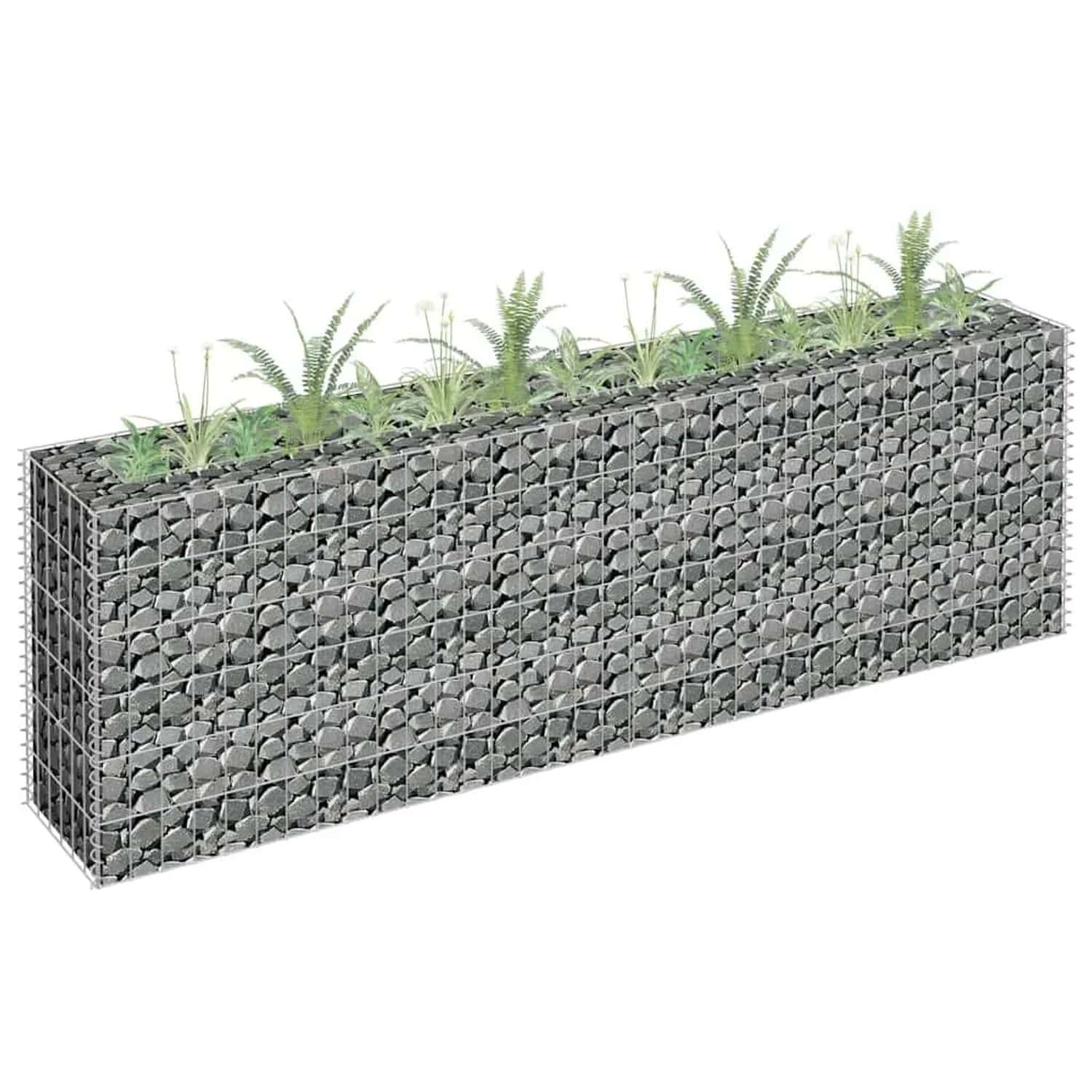 Furnicato Gabionen-hochbeet Verzinkter Stahl 180×30×60 Cm
