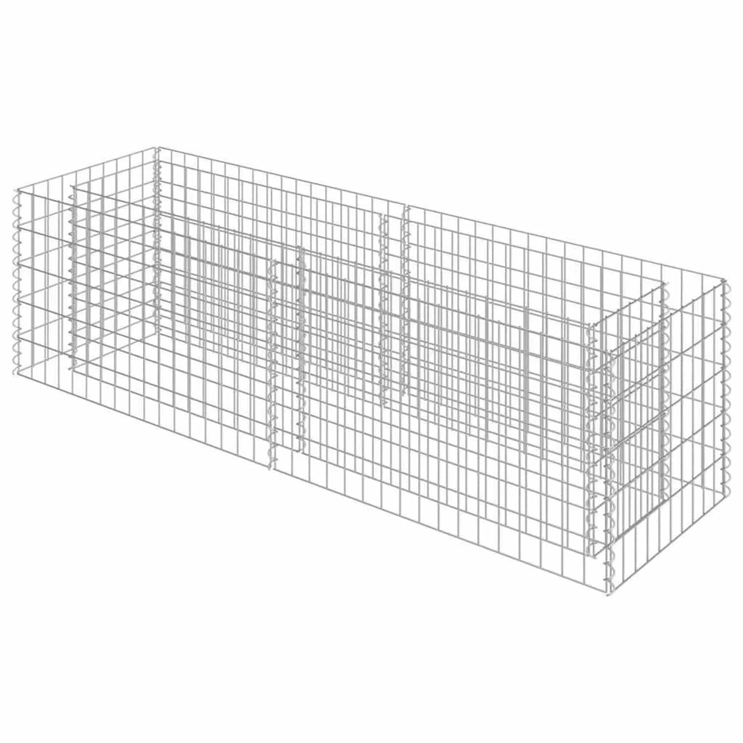 Furnicato Gabionen-hochbeet Verzinkter Stahl 180×50×50 Cm