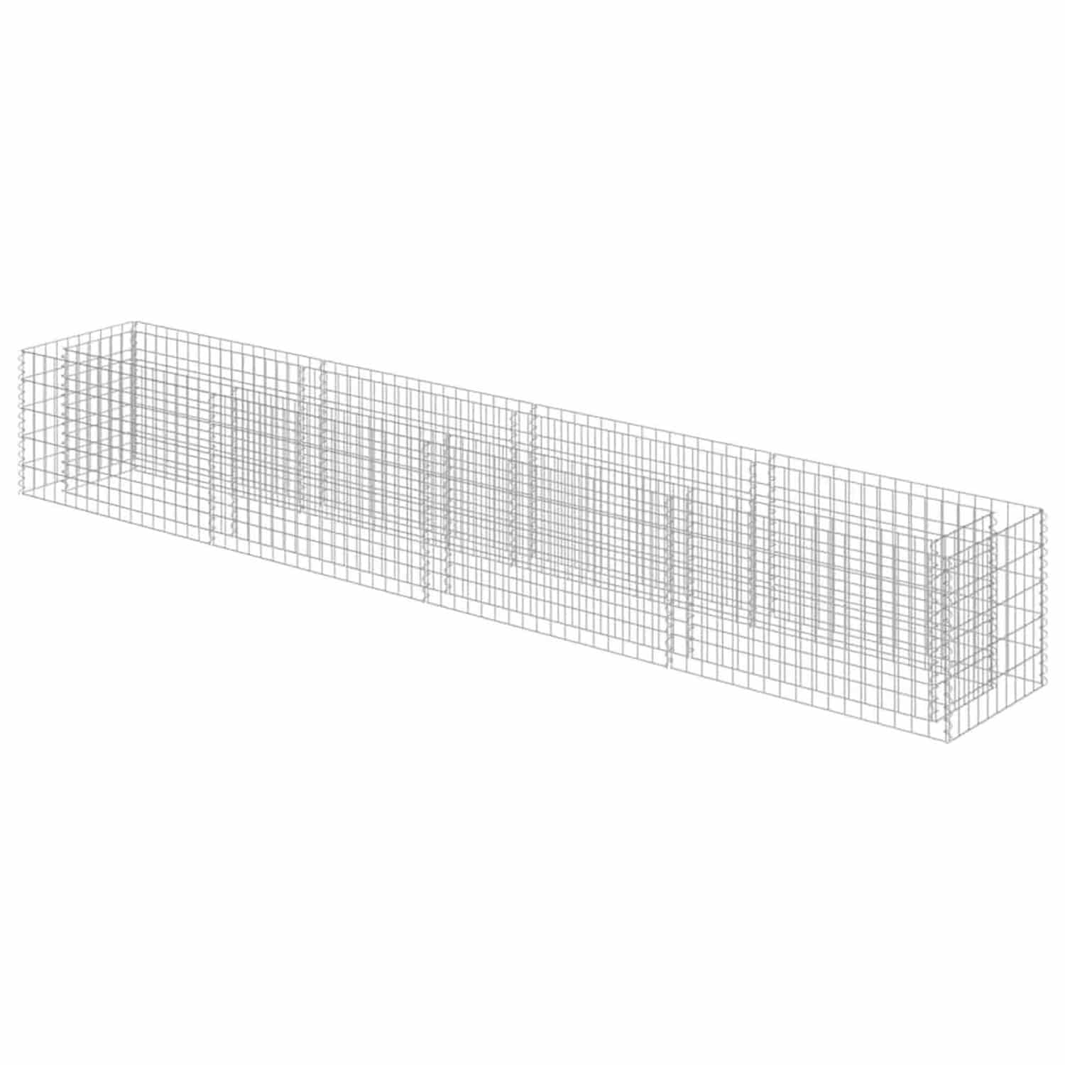 Furnicato Gabionen-hochbeet Verzinkter Stahl 360×50×50 Cm