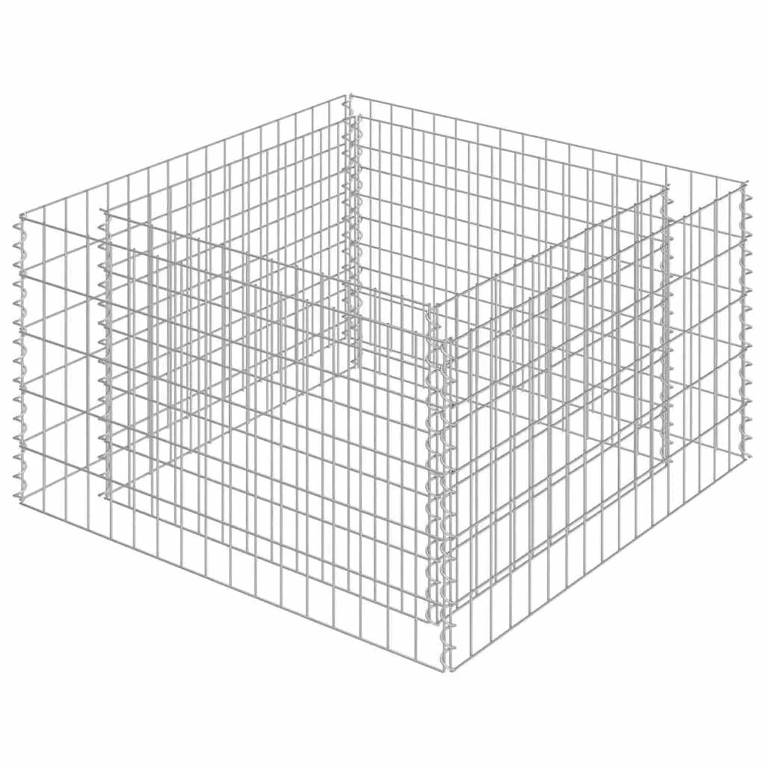 Furnicato Gabionen-hochbeet Verzinkter Stahl 90×90×50 Cm