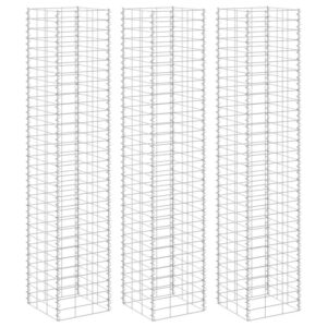 Furnicato Gabionen-hochbeete 3 Stk 30x30x200 Cm Eisen
