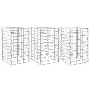Furnicato Gabionen-hochbeete 3 Stk 30x30x50 Cm Eisen