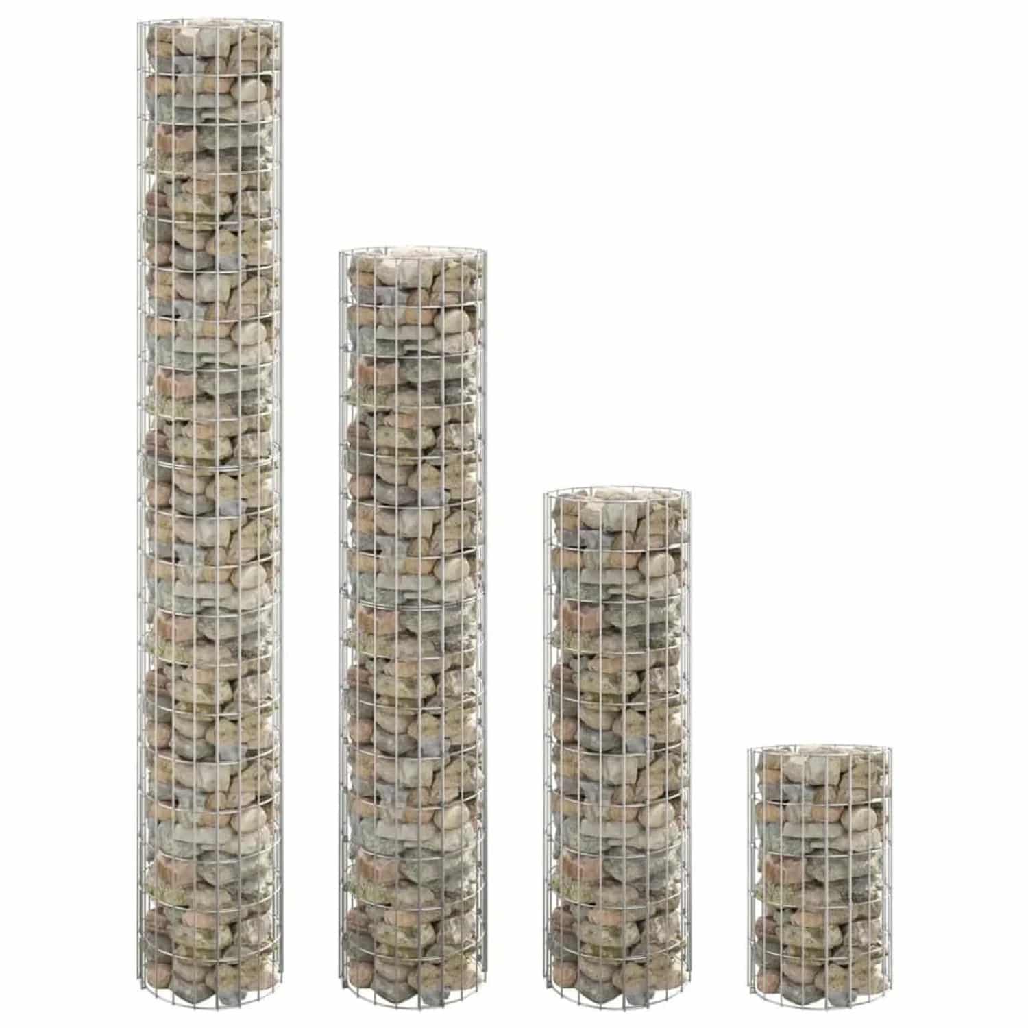 Furnicato Gabionen-hochbeete 4 Stk Rund Ø30x50 100 150 200 Cm