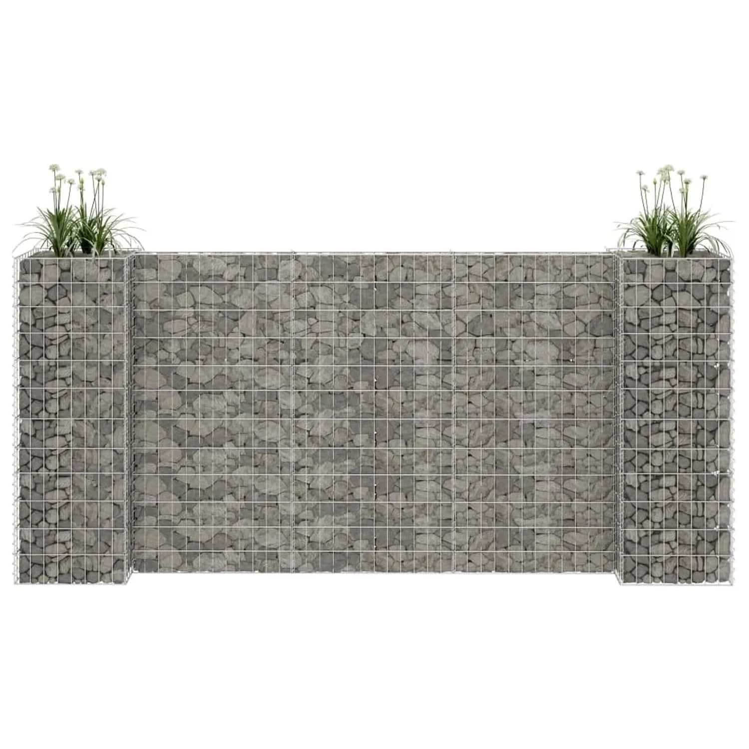 Furnicato H-förmiger Gabionen-pflanzkorb Stahldraht 260x40x120 Cm