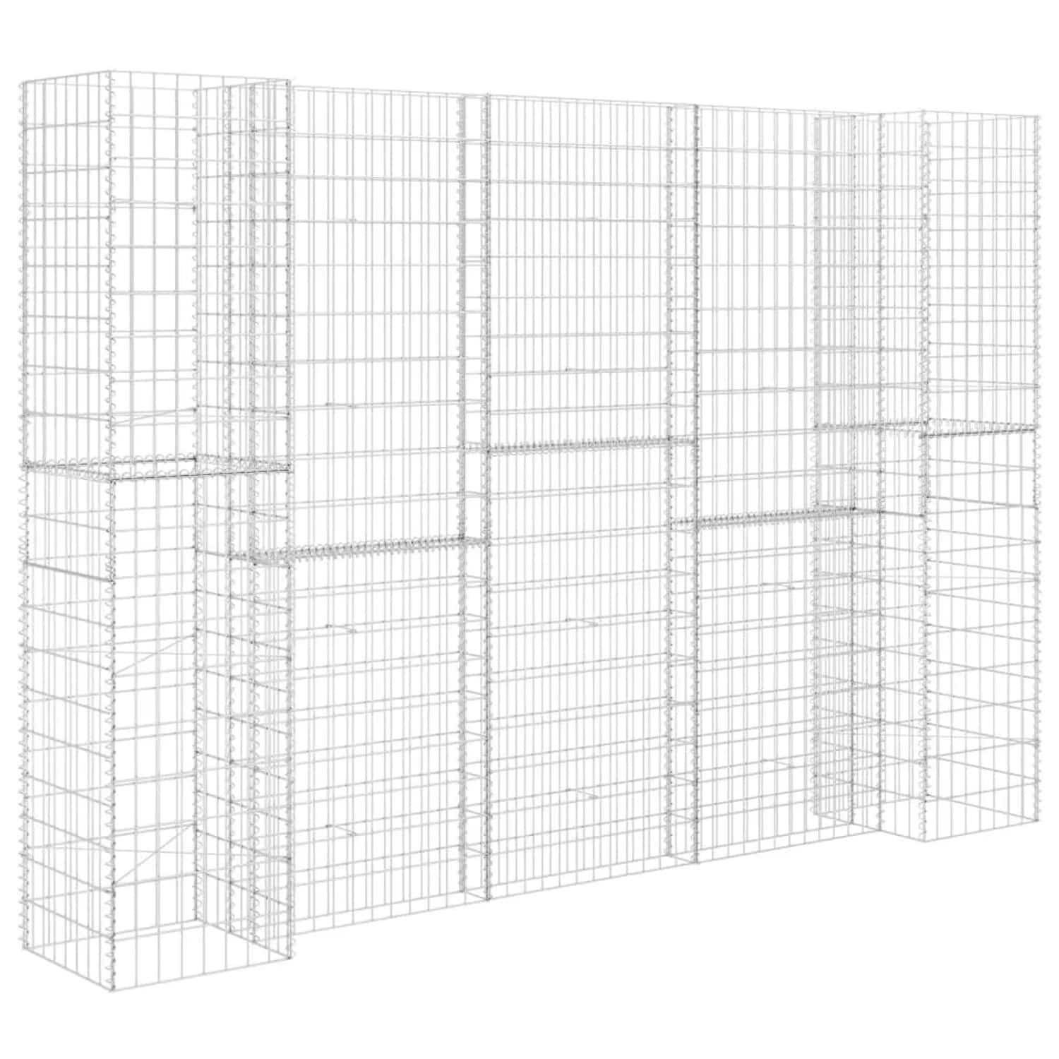 Furnicato H-förmiger Gabionen-pflanzkorb Stahldraht 260x40x180 Cm