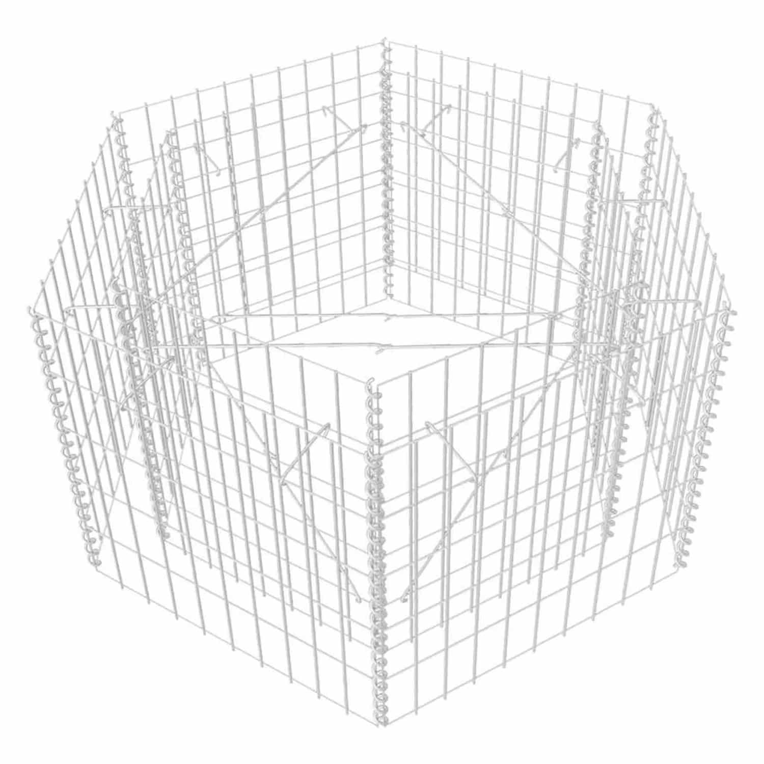 Furnicato Sechseckiges Gabionen-hochbeet 100×90×50 Cm