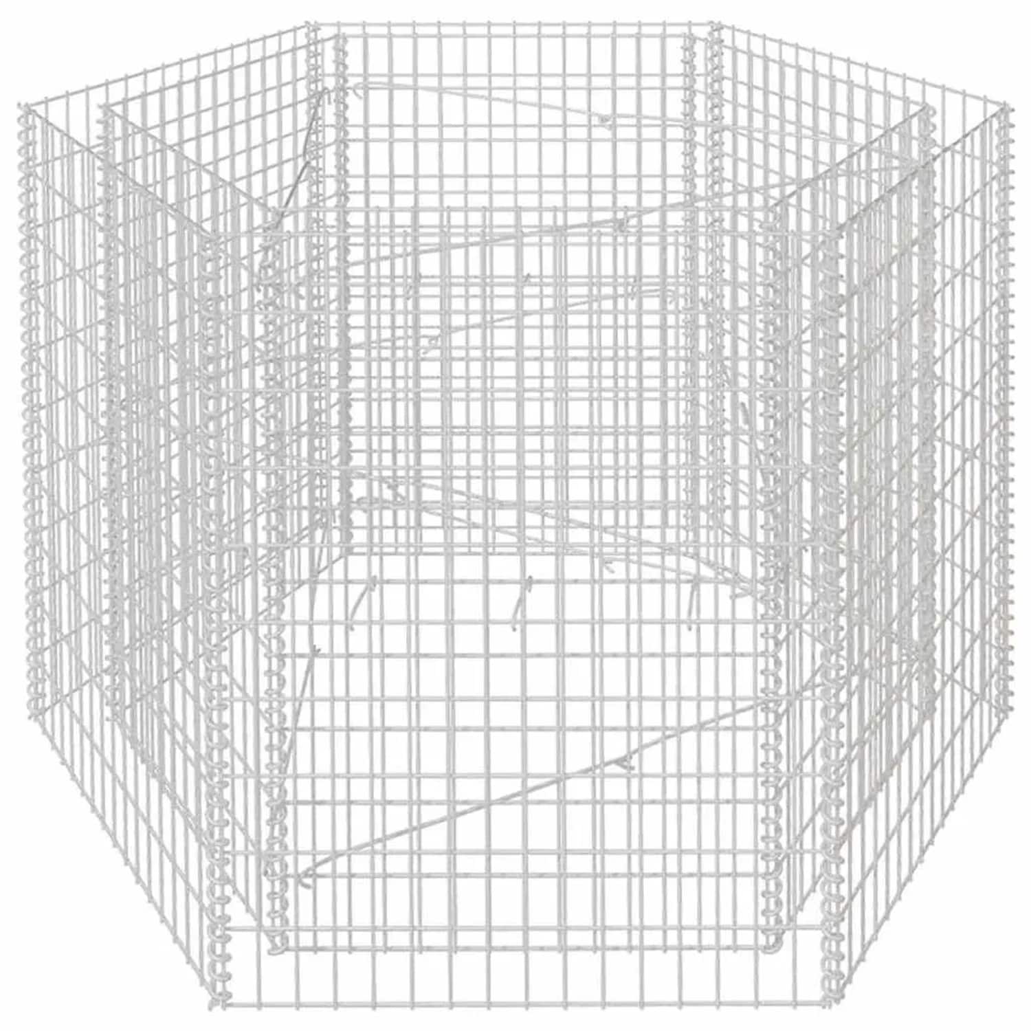 Furnicato Sechseckiges Gabionen-hochbeet 160×140×100 Cm