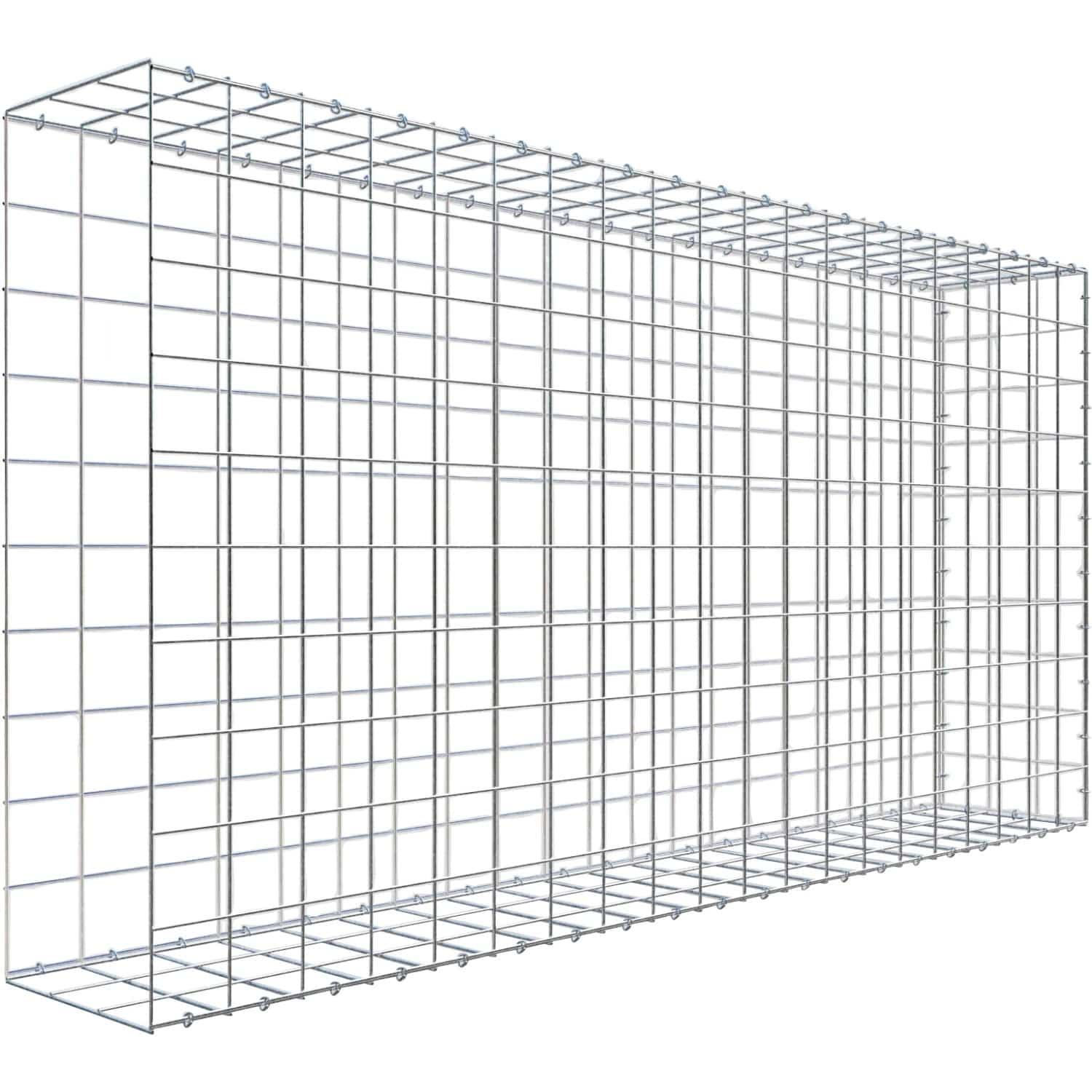 Gabiona C-Ring-Gabione-Anbaukorb Typ 2 100 x 200 x 30 cm Maschenw 10 x 10 cm