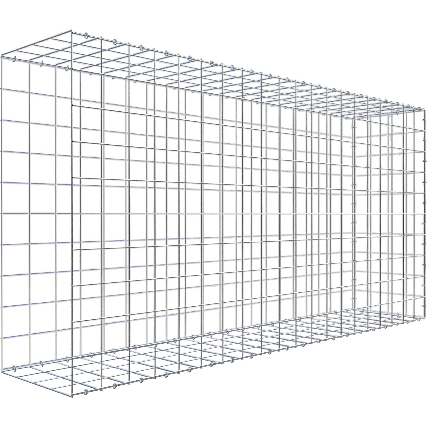 Gabiona C-Ring-Gabione-Anbaukorb Typ 2 100 x 200 x 40 cm Maschenw 10 x 10 cm