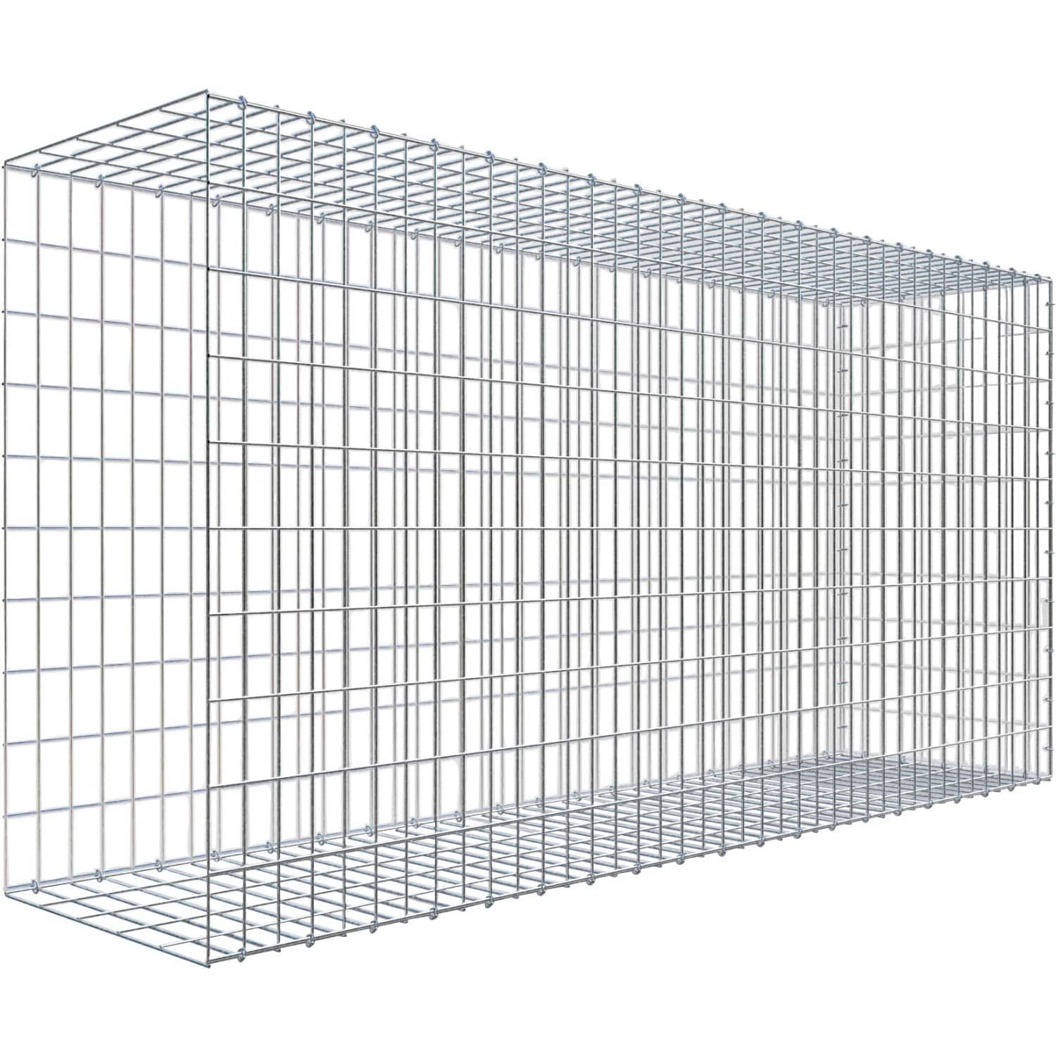 Gabiona C-Ring-Gabione-Anbaukorb Typ 2 100 x 200 x 50 cm Maschenw 5 x 10 cm