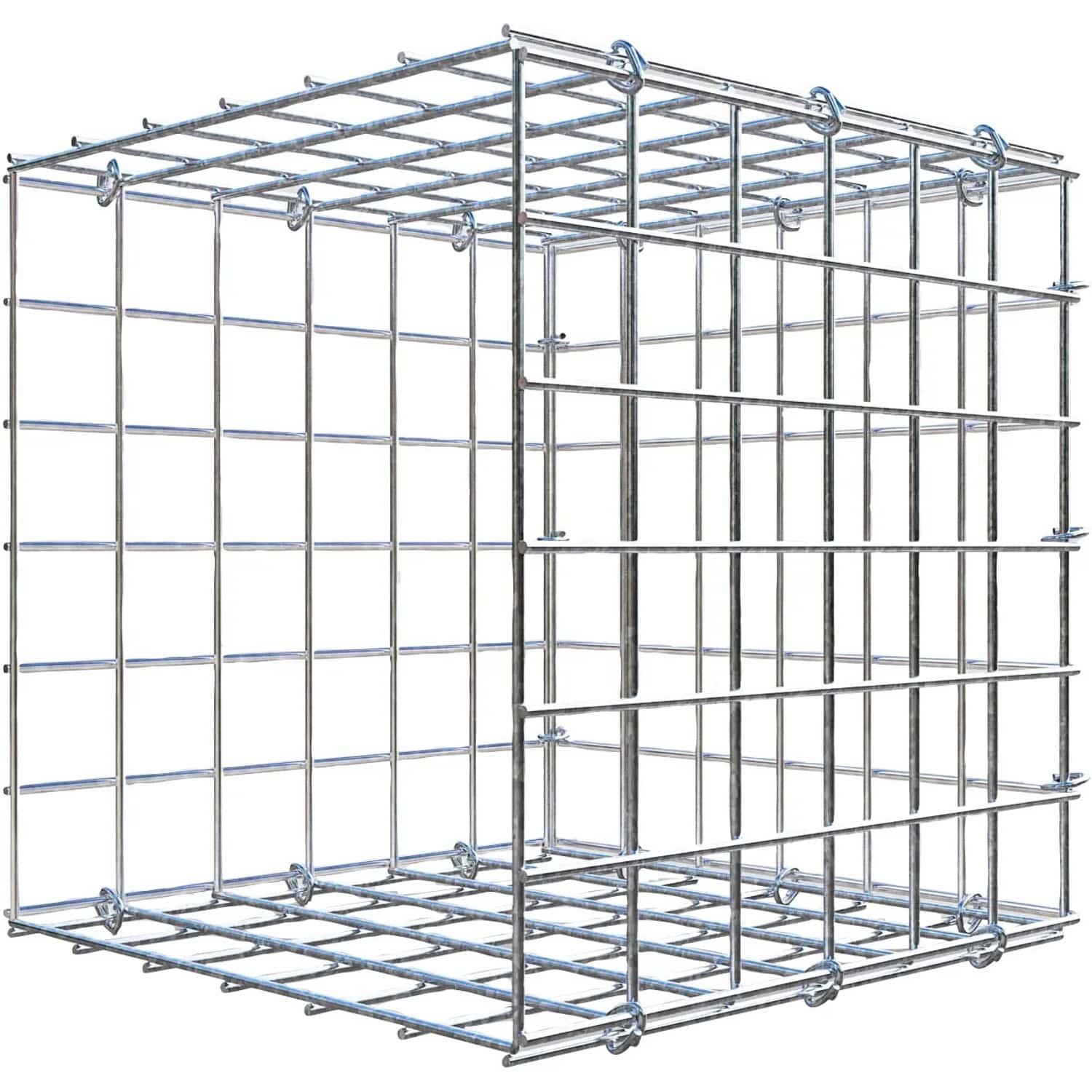 Gabiona C-Ring-Gabione-Anbaukorb Typ 2 30 x 30 x 30 cm Maschenw 5 x 5 cm