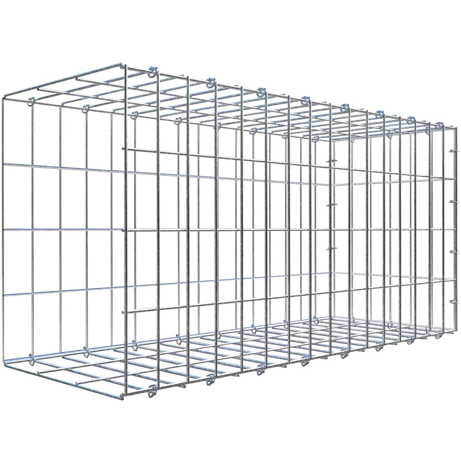 Gabiona C-Ring-Gabione-Anbaukorb Typ 2 40 x 80 x 30 cm Maschenw 5 x 10 cm