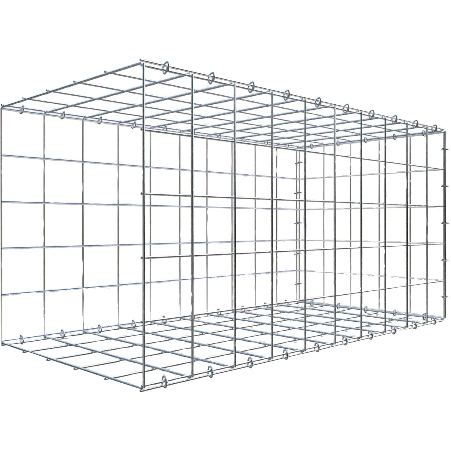 Gabiona C-Ring-Gabione-Anbaukorb Typ 2 50 x 100 x 50 cm Maschenw 10 x 10 cm