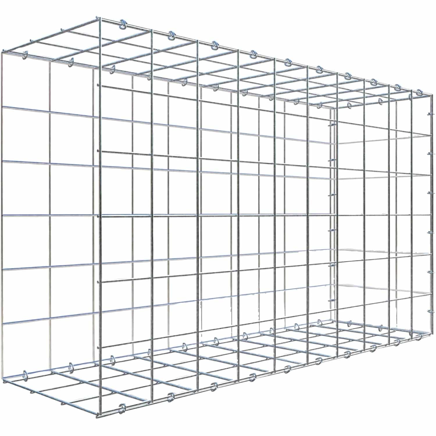 Gabiona C-Ring-Gabione-Anbaukorb Typ 2 60 x 100 x 30 cm Maschenw 10 x 10 cm