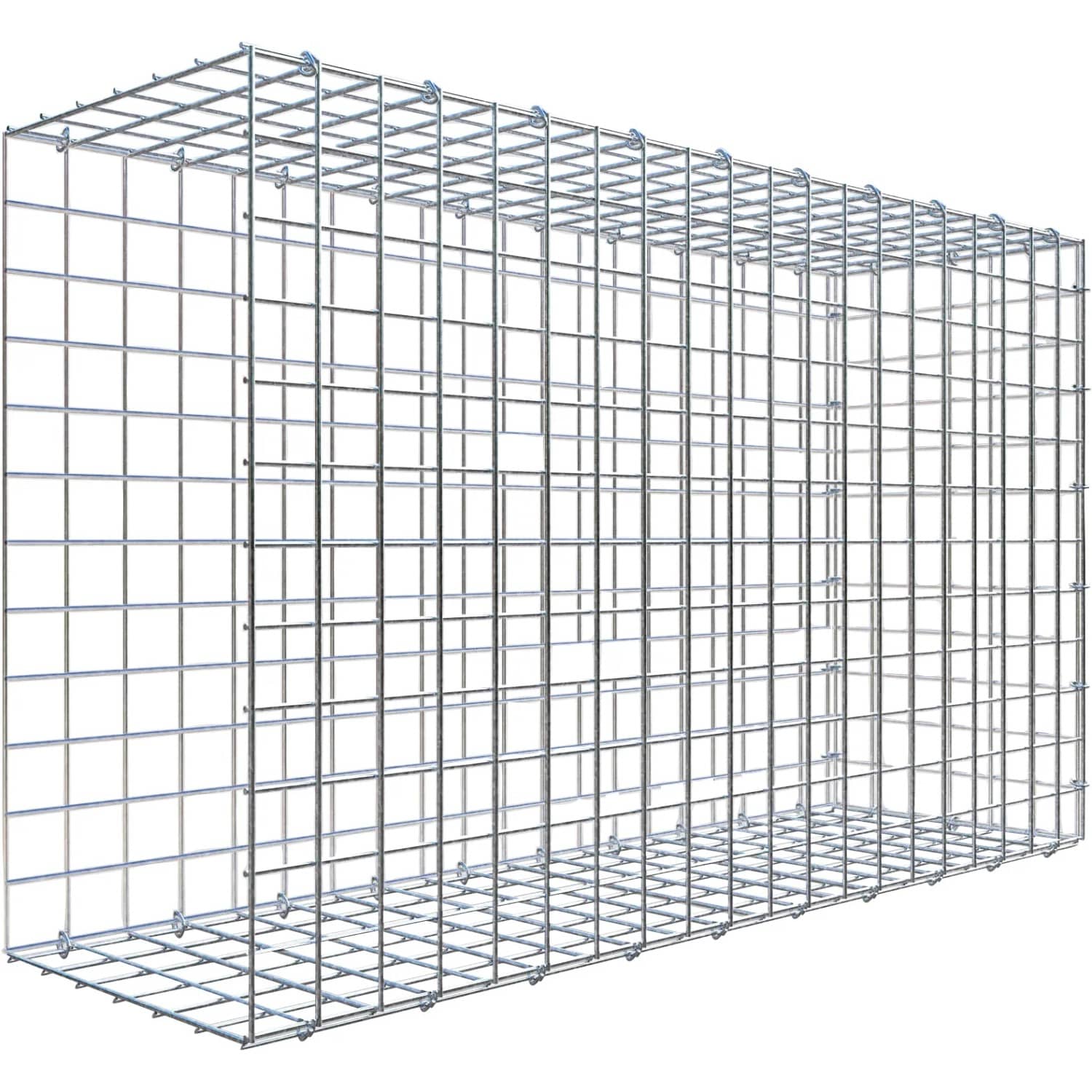 Gabiona C-Ring-Gabione-Anbaukorb Typ 2 60 x 100 x 30 cm Maschenw 5 x 5 cm
