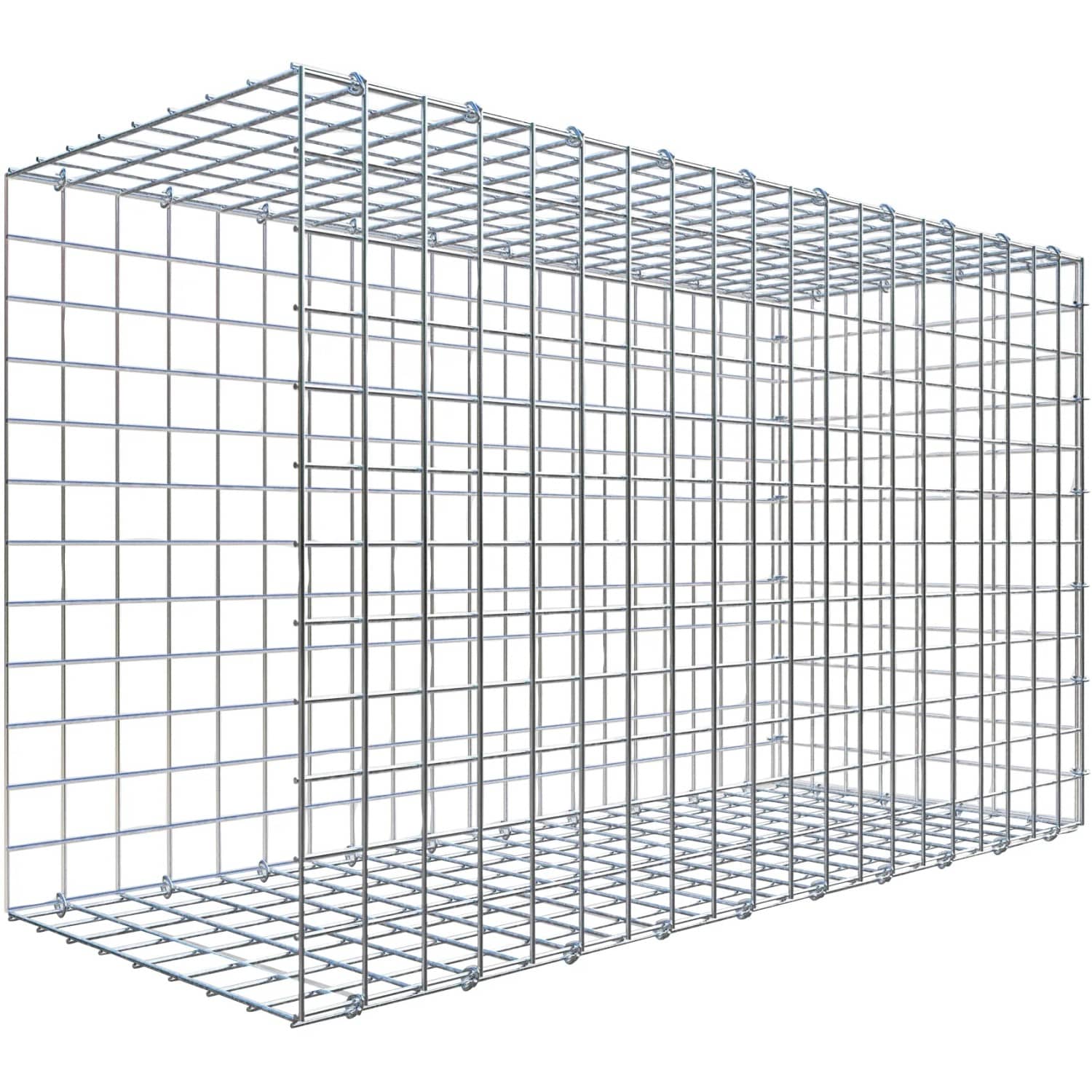 Gabiona C-Ring-Gabione-Anbaukorb Typ 2 60 x 100 x 40 cm Maschenw 5 x 5 cm