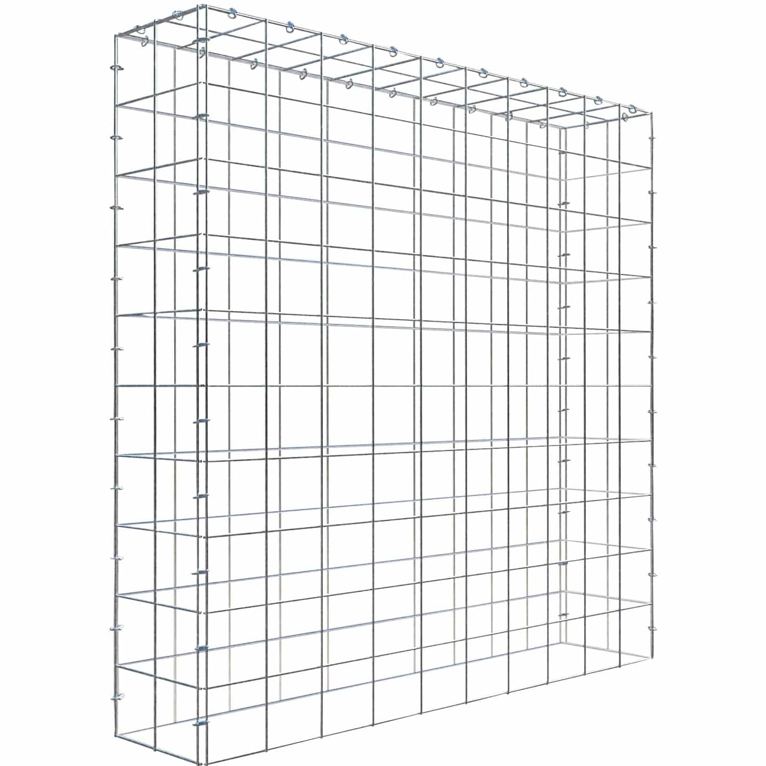 Gabiona C-Ring-Gabione-Anbaukorb Typ 3 100 x 100 x 20 cm Maschenw 10 x 10 cm
