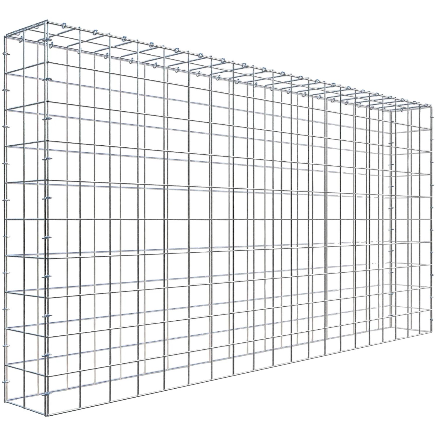 Gabiona C-Ring-Gabione-Anbaukorb Typ 3 100 x 200 x 20 cm Maschenw 10 x 10 cm