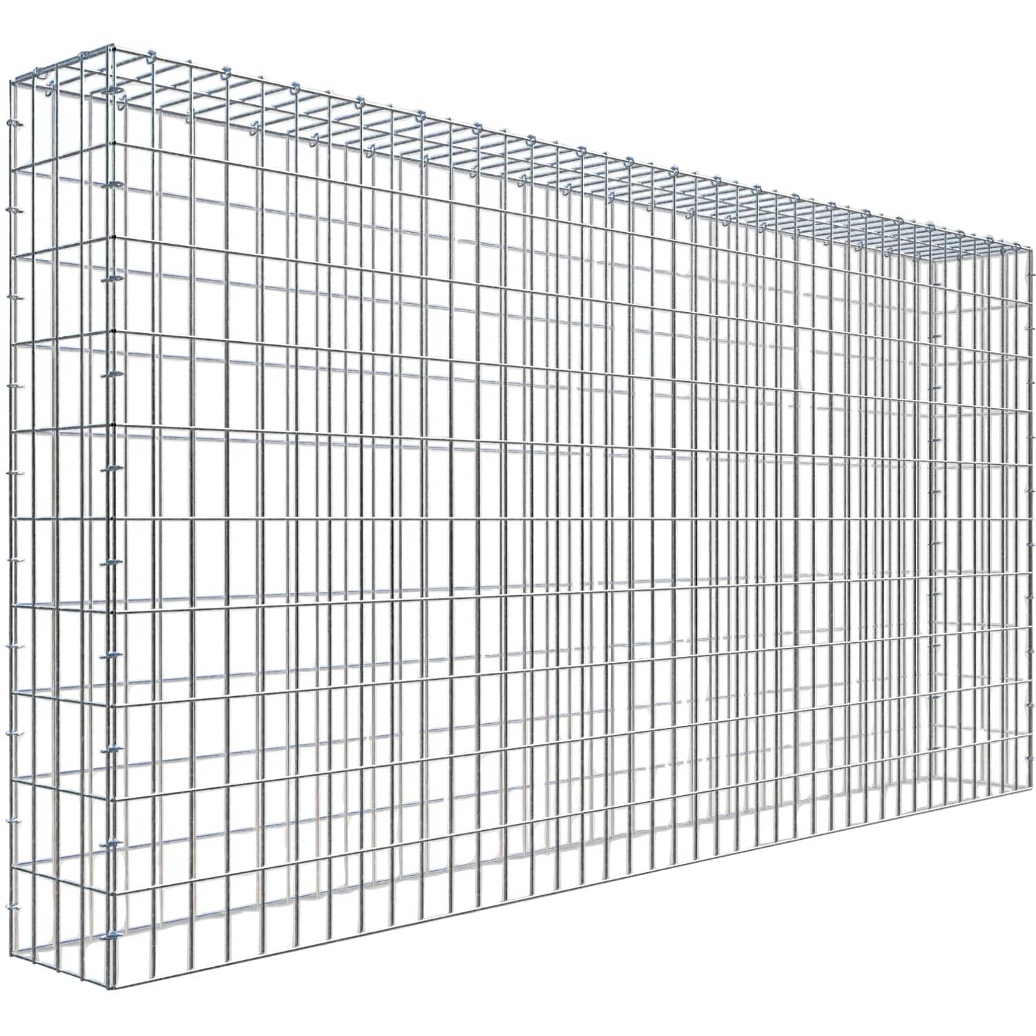 Gabiona C-Ring-Gabione-Anbaukorb Typ 3 100 x 200 x 20 cm Maschenw 5 x 10 cm