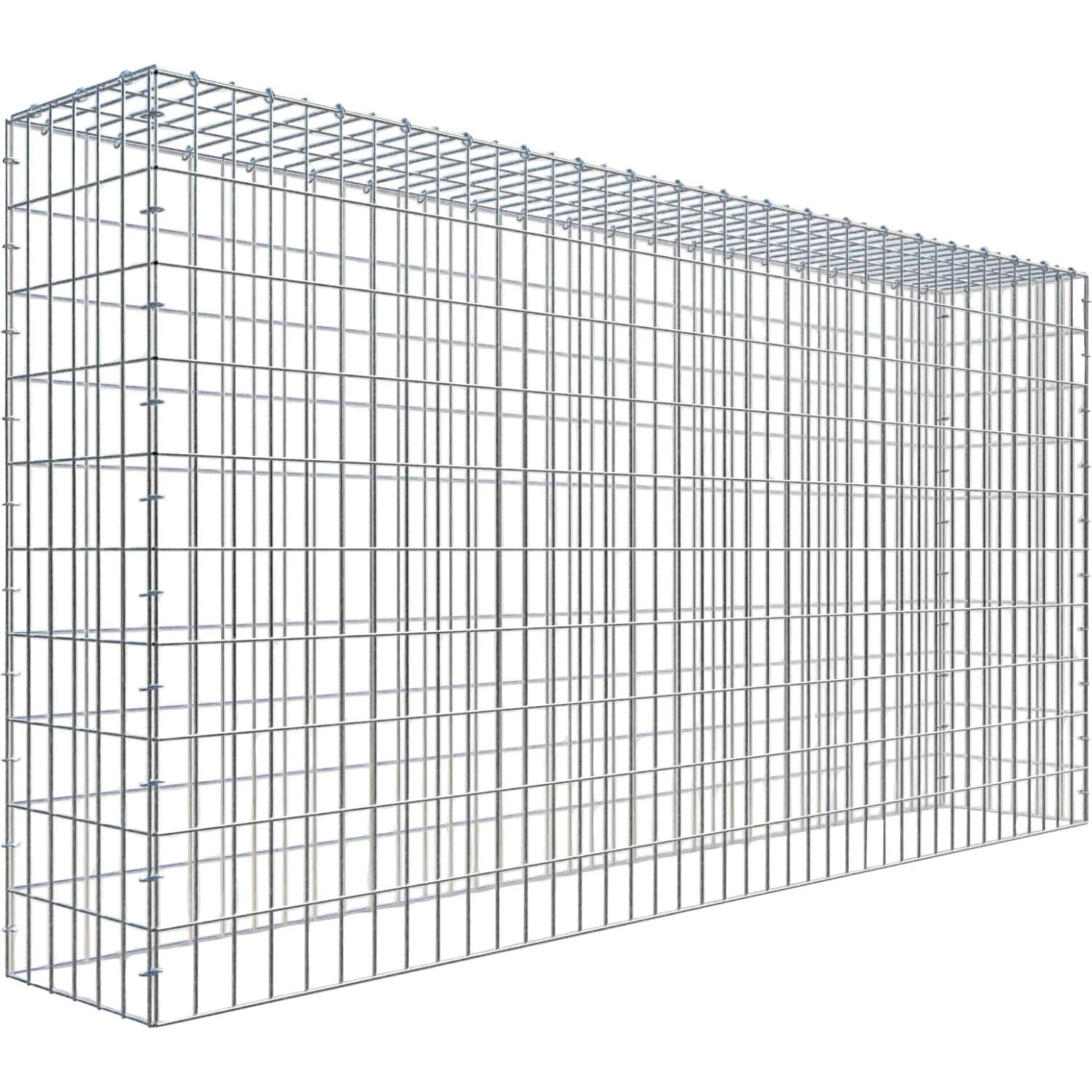 Gabiona C-Ring-Gabione-Anbaukorb Typ 3 100 x 200 x 30 cm Maschenw 5 x 10 cm